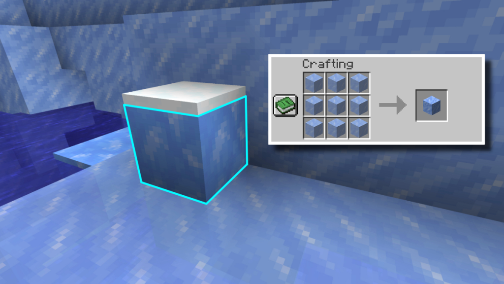 마인크래프트에서 포장된 얼음을 블루 아이스로 만들기