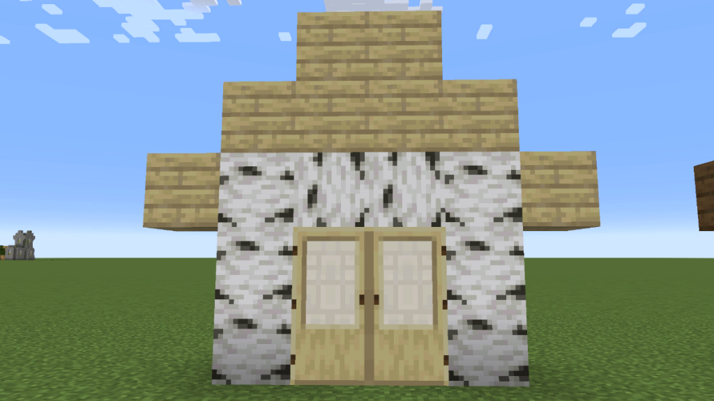 Minecraft의 자작나무 집 프레임