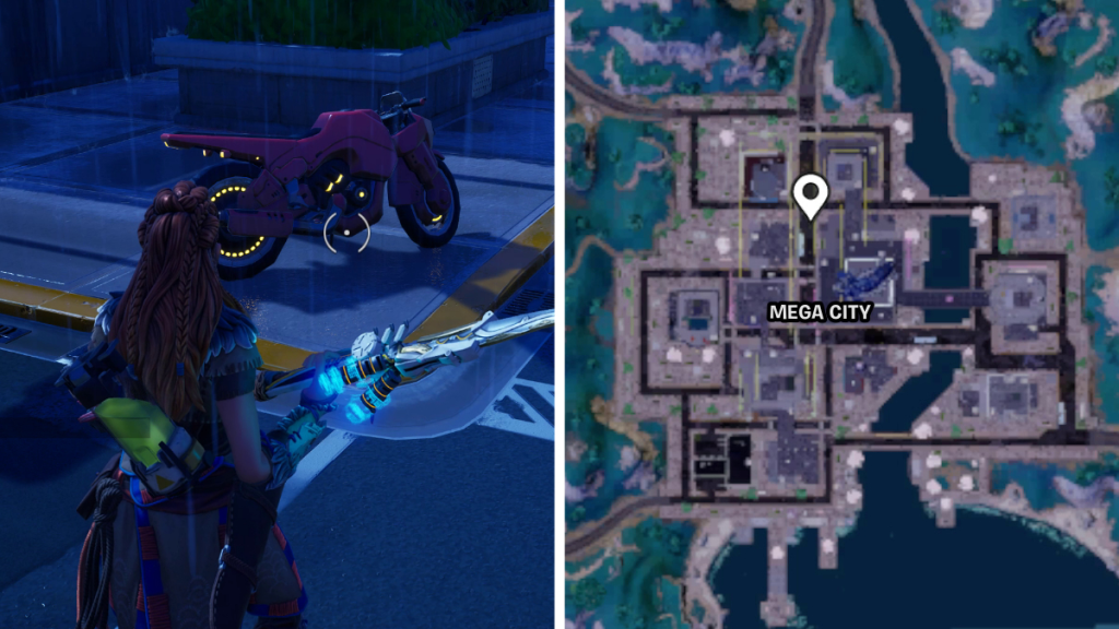 Mega City Fortnite Chapter 4 시즌 2에서 로그 바이크 찾기